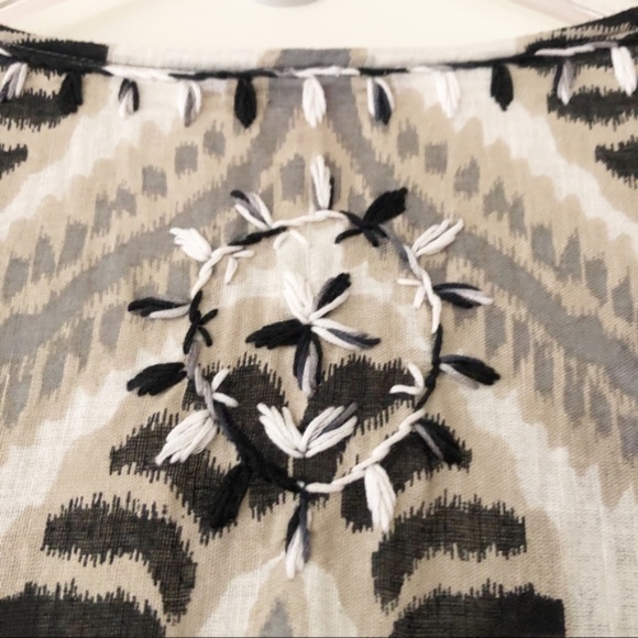 Calypso St. Barth | Gauze Embroidered Boho Tunic Top Swim Beach Small - Picture 9 of 16